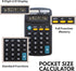 BAZIC 8 Digit Pocket Size Calculator, Dual Power, LCD Display, Mini Standard Function, Black