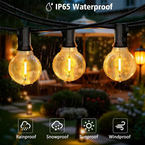50FT G40 Dimmable 22 Bulbs, Smart Outdoor String Lights with APP Control, Patio String lights Outdoor with Shatterproof