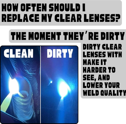 10 Pack 2x4.25 2x4 1/4, 0.04" Ridge Products of Clear Welding Lenses, Replacement Clear Welding Lens Welding Hood Clear