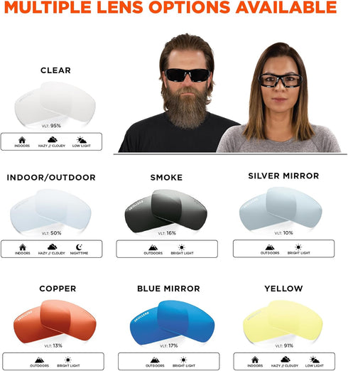 Skullerz Odin Safety Sunglasses - Black Frame, Copper Lens