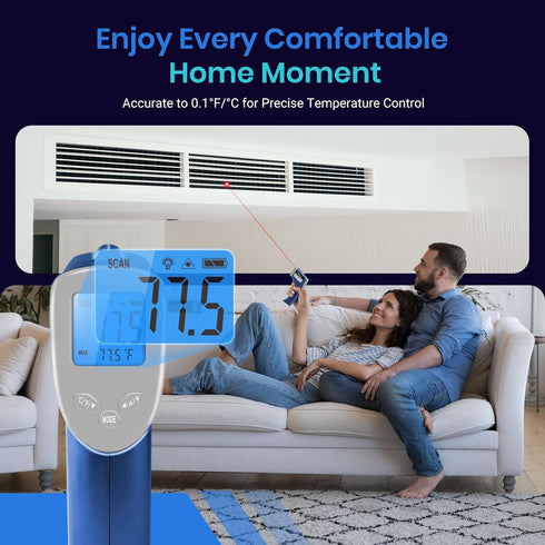 Etekcity Infrared Thermometer 1080, Laser IR Surface Tool for Cooking, Meat, Griddle, Grill, HVAC, -58°F to 1130°F, Blue