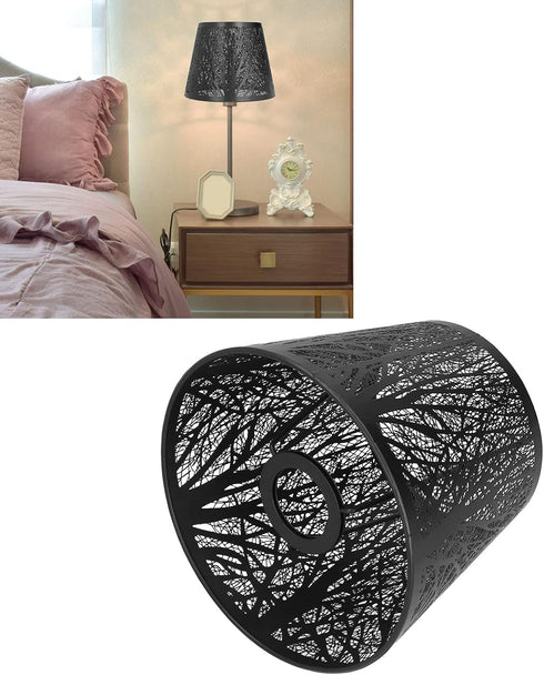 Tomedny E27 Metal Lamp Shade, Carved Forest Tree Shaped Small Lamp Shade Wrought Iron Lampshade Hollow Out Metal Tree