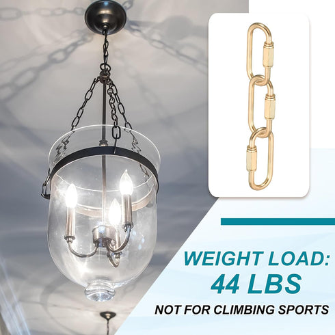 4mm Pack 3 MECCANIXITY Chain Connectors, Thick Quick Link Screw Lock Oval Clips for Chandelier Pendant Lights, Light