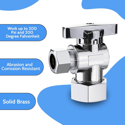 VINTEX Toilet Connector Plumbing Kit, Complete Toilet Set Valve with 12" Long Stainless Steel Connector Hose