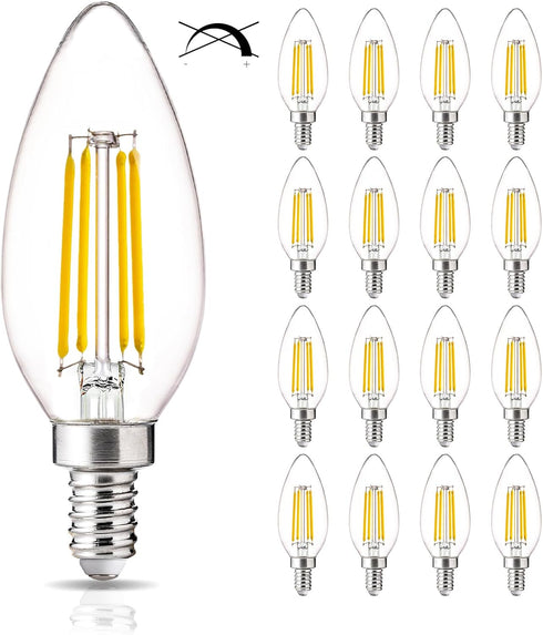 16 Pack LED Candelabra Bulbs 40W Equivalent, 4000K Cool White, B11 4W