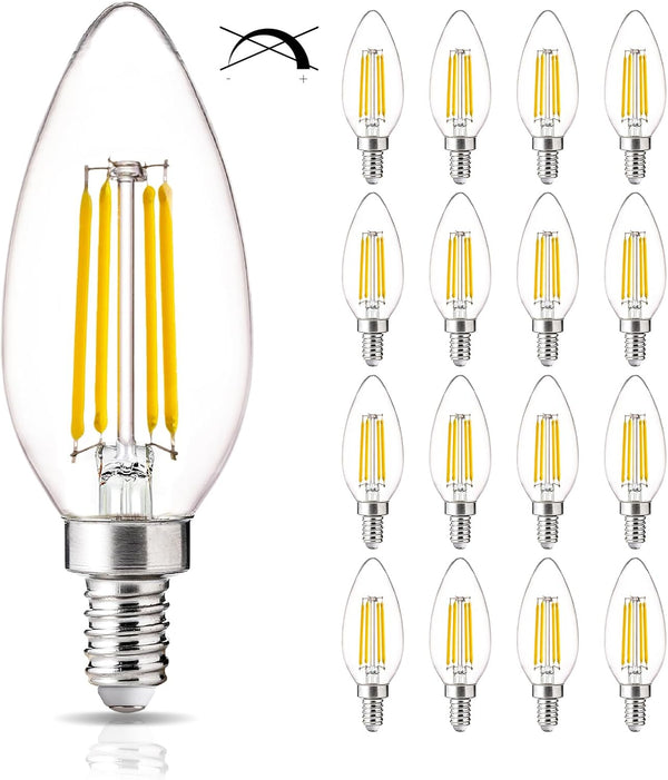 16 Pack LED Candelabra Bulbs 40W Equivalent, 4000K Cool White, B11 4W