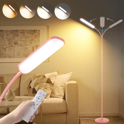 marctronic Pink LED Floor Lamp, 18W 1800LM Bright Floor Lamp with Remote