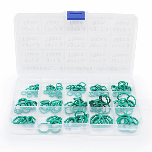 FKM O-Ring Assortment Kit, 150 PCS, 15 Sizes Fluorine Rubber Seal Rings for Automotive Plumbing Faucets