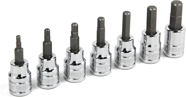 3/8" Dr. SAE Hex Bit Socket Set, 7 Piece Alltrade 648661