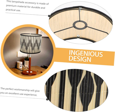 LABRIMP Geometric Pattern Bamboo Lampshade Replacement Stylish Light Cover for Home Unique Lamp Accessory for Warm