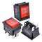 APIELE 3Pcs 3 Position Rocker Toggle Switch, DPDT 6 Pin AC 125V/10A 250V/16A with LED Light KCD2-203N (Red)