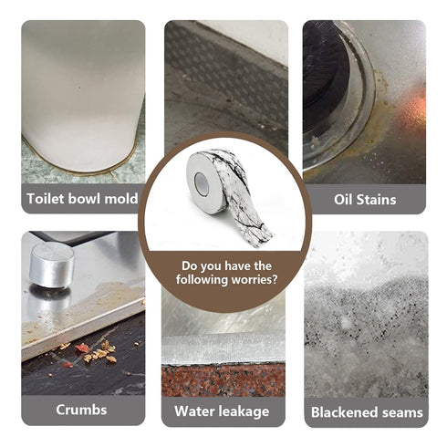 Caulk Tape Strip, 1.5" x 10.5Ft Self Adhesive Bath & Kitchen Sealant Strip, PVC Waterproof Tape