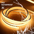 pcningled 110V IP67 3000K 2 6.56ft) COB LED Strip Outdoor LED Strip Lights Waterproof Warm White, Meters Flexible Strip
