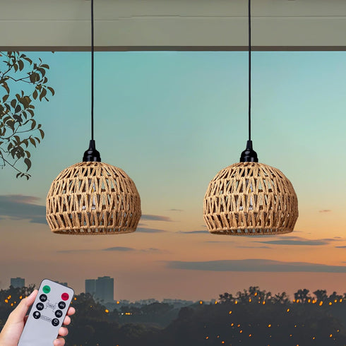 Battery Operated Hanging Outdoor Chandelier, Battery Power Pendant Light, Gazebo Lights Outdoor