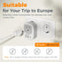 2 Pack 3 (1 European Travel Plug Adapter, TESSAN US to Europe Plug Adapter with USB Ports USB C), Type C Power Outlet