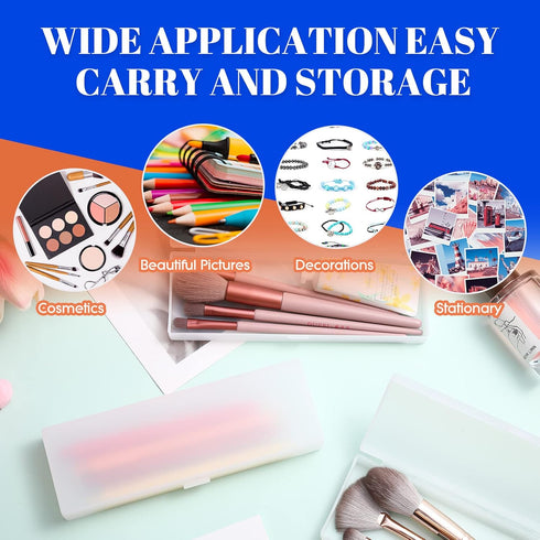 Crtiin 50 Pcs Pencil Boxes Bulk, Plastic Clear Pencil Case for School Supplies Organization (7.17 x 2.36 x 0.94 Inch)