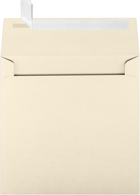 LUXPaper Square Invitation Envelopes | Natural Linen | Peel & Press | 6 1/2" x 6 1/2" | 80lb. Text | 50 Qty