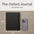 Oxford Journal, Lined Writing Notebook, Writer's Journal, Classic Notebook for School or Office, 192 Pages, 7.5" x 9.5", Hardcover, Black (75506) by Oxford