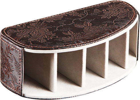 Arniche 5 Leather Remote Control Holder,Universal TV Remote Organizer with Compartments,Desktop or Bedside Table