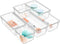 WOWBOX 6 Pack Clear Drawer Organizer Set - Acrylic Storage Trays for Makeup, Cosmetics, Jewelries, Office