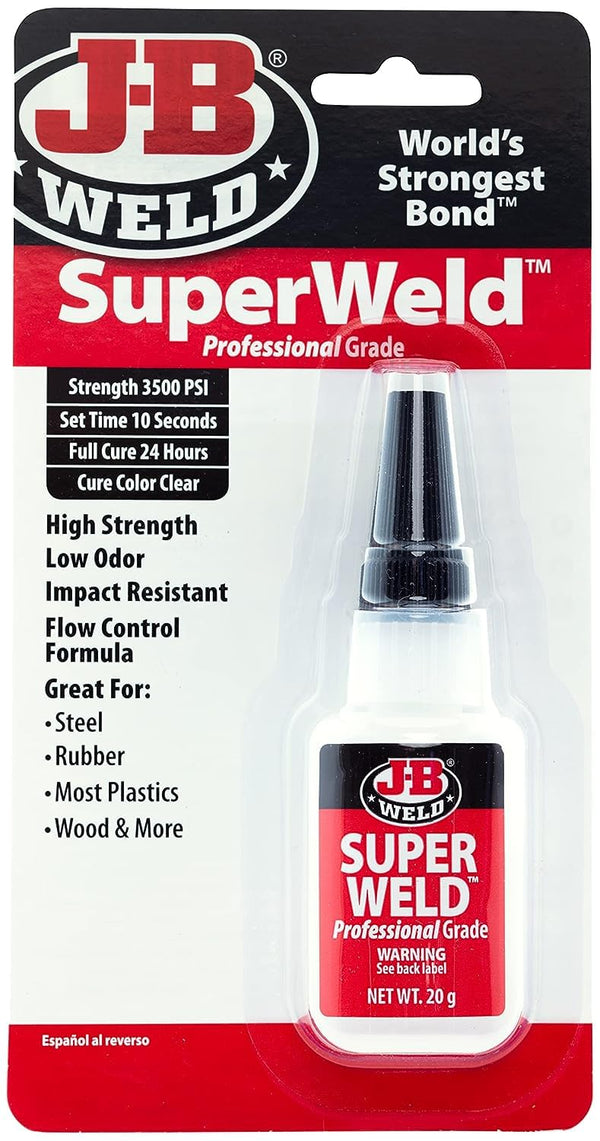 J-B Weld 33120H Super Glue - Clear SuperWeld Glue 20g
