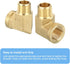 uxcell 90 Degree Brass Pipe Fitting Street Elbow 3/8" NPT Connector for Gas, Air, Oil, Propane - 2pcs