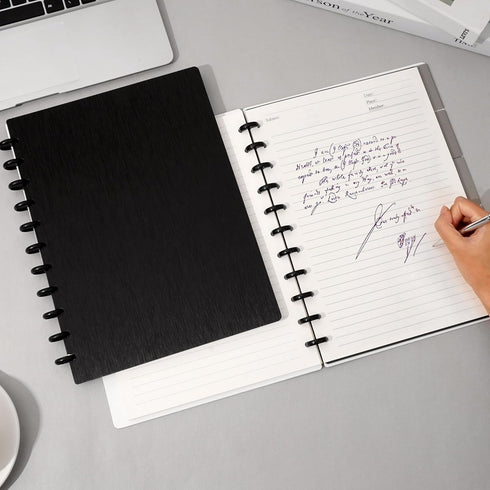 Yoment 2 Pack 5 Subject Refillable Discbound Notebook, 8.6" x 12", Customizable Spiral Journal with 120 Disc Planner