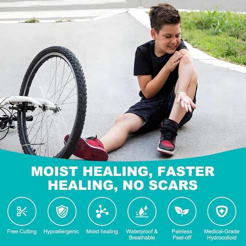 2in 16ft Hydrocolloid Roll for Wound Care x Medical-Grade Extra Large Hydrocolloid Patch Bandages with Self-Adhesive