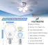 hansang E12 LED Ceiling Fan Light Bulbs, 6000K Cool Daylight, 6W 60W Equivalent, A15 Small Base, 600LM, 6 Pack