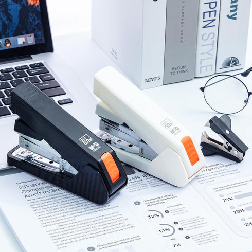 M&G Effortless Desktop Stapler, 50 Sheet Capacity, One Finger Stapling, Includes 1000 Staples, Portable for Office