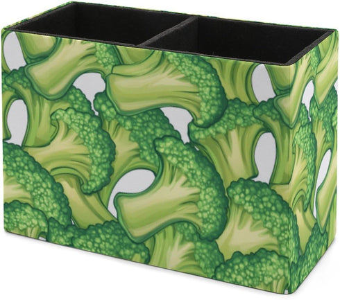 Generic Broccoli Stack Desk Organizer Leather Pen Holder Desktop Storage Makeup Drawer for Remote Control