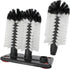 3 Bonsicoky Glass Washer Brush Cleaner Bristle Brush with Brushe Heads & Suction Base for Beer Cup, Long Leg Cup, Red