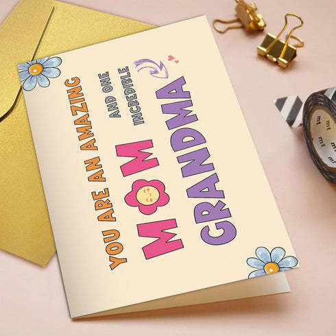 Qiliji Mother's Day Card for Grandmas, Mother's Day Card from Kid, Grandmas Birthday Cards, New Grandma Cards, You Are