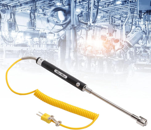 K Type Thermocouple Temperature Probe Heat Resistant Steel Sensor with Insulated Handle (Straight Shank)