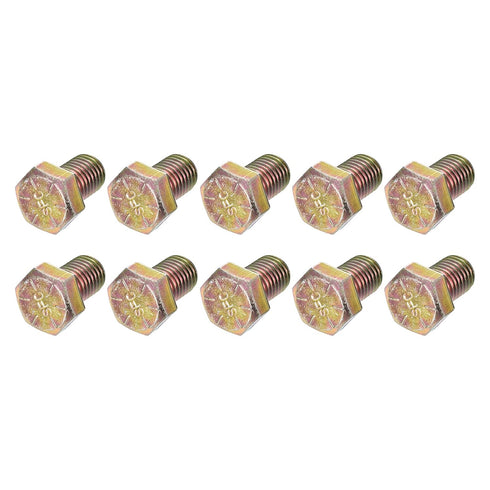 Hex Bolts (5/8-11x1") 10Pcs, Fully Threaded Carbon Steel Zinc Plated Coarse Thread UNC Hex Head Screw Bolt - Yellow