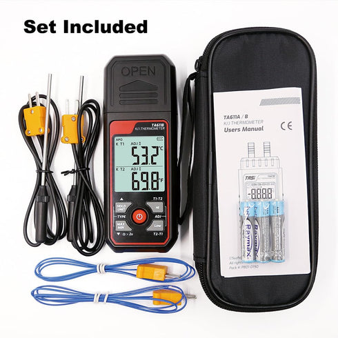 -328~2501 4PCS Digital Thermocouple Thermometer Dual-Channel K/J Type Thermometer Wide Range Industrial HVAC