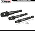 ARES 22022 3-Inch Impact Grade Socket Adapter Set, 1/4-Inch, 3/8-Inch, 1/2-Inch Drive for Impact Drill