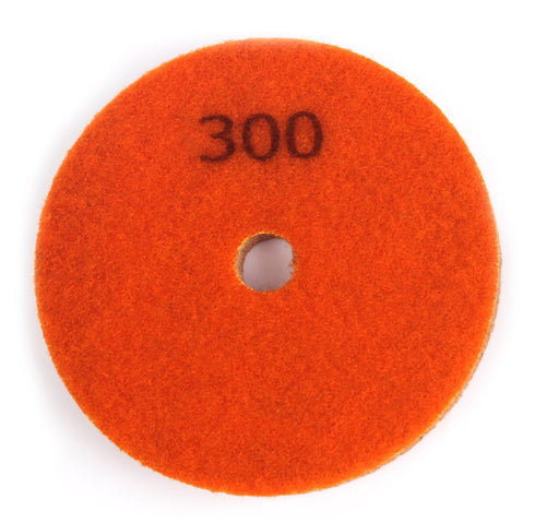 4 Inch Sponge Fiber Polishing Pads, 300 Grit Buffing Wheels for Marble and Granite Stone