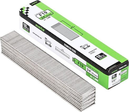 meite 18 Gauge Stainless Steel Brad Nails: 3/4 Inch 18GA Nails for Pneumatic and Electric Brad Nailer Gun