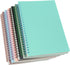 Yansanido 6 Pcs A5 Spiral Notebook, Thick Plastic Hardcover, 8mm Ruled, 80 Sheets - 160 Pages in 6 Colors