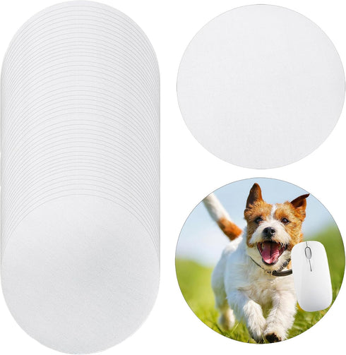 Nicunom 40 Pcs Sublimation Mouse Pad Blanks, Round Mouse Pad Heat Press Printing