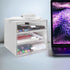 Desk Organizer with Drawer, Plastic Storage Box for Office Stationery Supplies, Desktop Organizer for School Home (3