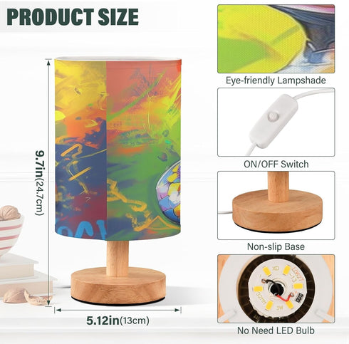 LFICRTAN Table LED Lamps Cute Snake Bedroom Night Light Bedside Lamps with USB Ports Nightstand Lamps Wood Base Living