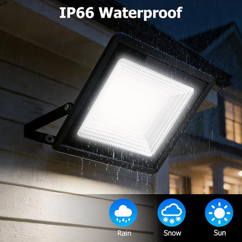 ycponggon 2 Pack 100W, 11000lm Light,6500k IP66 5FT LED Flood Lights Bright Led Work Daylight White LED Lights