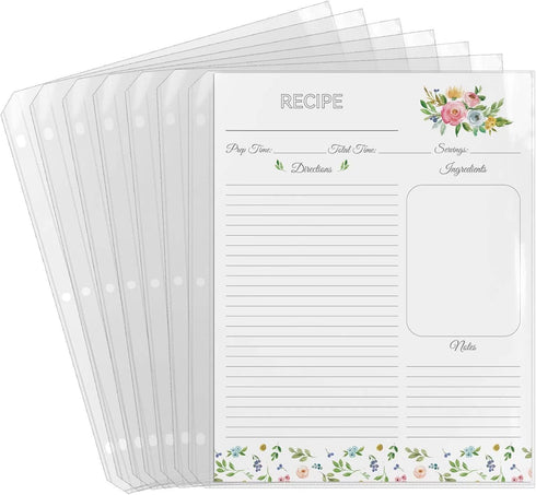 Lubudingjoy Plastic Sleeves for Recipe Binders 8.5 x 11, Recipe Card Page Protectors, 50 Count, Sheet Protectors for Letter Size Paper, Top Loading Clear Page Protectors for 3 ring binders by LuBudingJoy