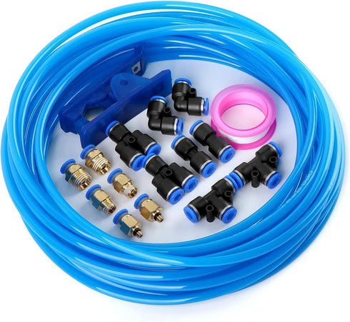 TAILONZ PNEUMATIC 16 Meter 50ft Blue Polyurethane PU Air Hose Pipe Tube Kit, 6mm OD 4mm ID