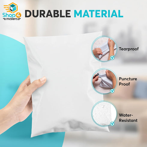 Shop4Mailers 7.5 x 10.5 Glossy White Plastic Self Seal Poly Mailer - Waterproof Shipping Envelope, 1000 Pack