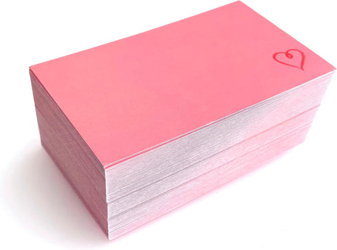 RXBC2011 100 3.5 2 Inch Little Thank You Cards Gold Heart Design Bulk Thank you Notes for All Occasions x cherry pink