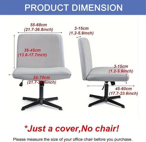 Ouxeer Armless Criss Cross Office Desk Chair Cover, Elastic Criss Cross Office Desk Slipcovers, Accent Mid Back Wide