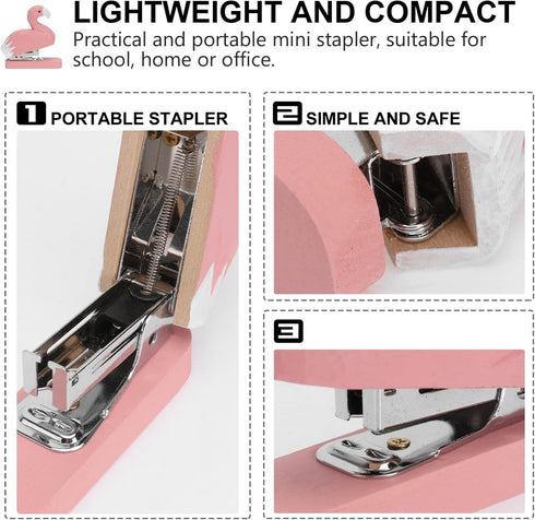 Student Stationery Office Supplies - Wooden Book Sewer Manual Stapling Machine, Portable Stapler